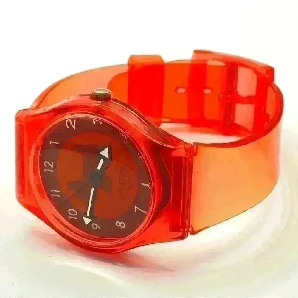 AGATHA Paris Scottie Clear Orange Silicone Watch